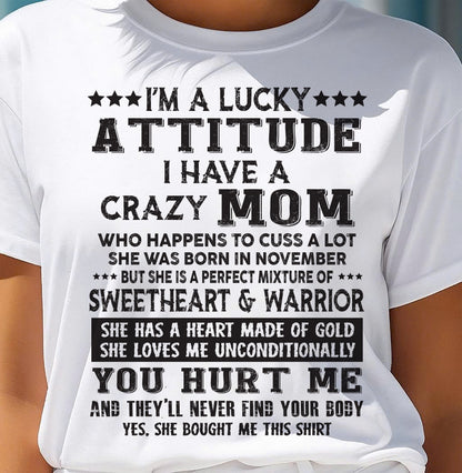 NOVEMBER, SHE HAS A HEART MADE OF GOLD - GIFT T SHIRT FROM MOM FOR DAUGHTER - SNOW11 (SKU2603-168-11)