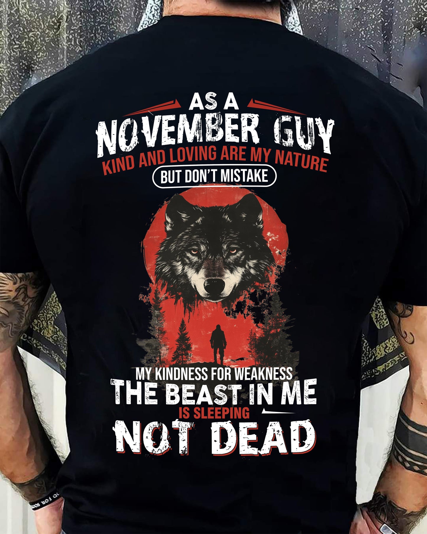 NOVEMBER - KIND AND LOVING ARE MY NATURE - BIRTHDAY T-SHIRT FOR MEN - SNOW11 (SKU26T-01-17-11)