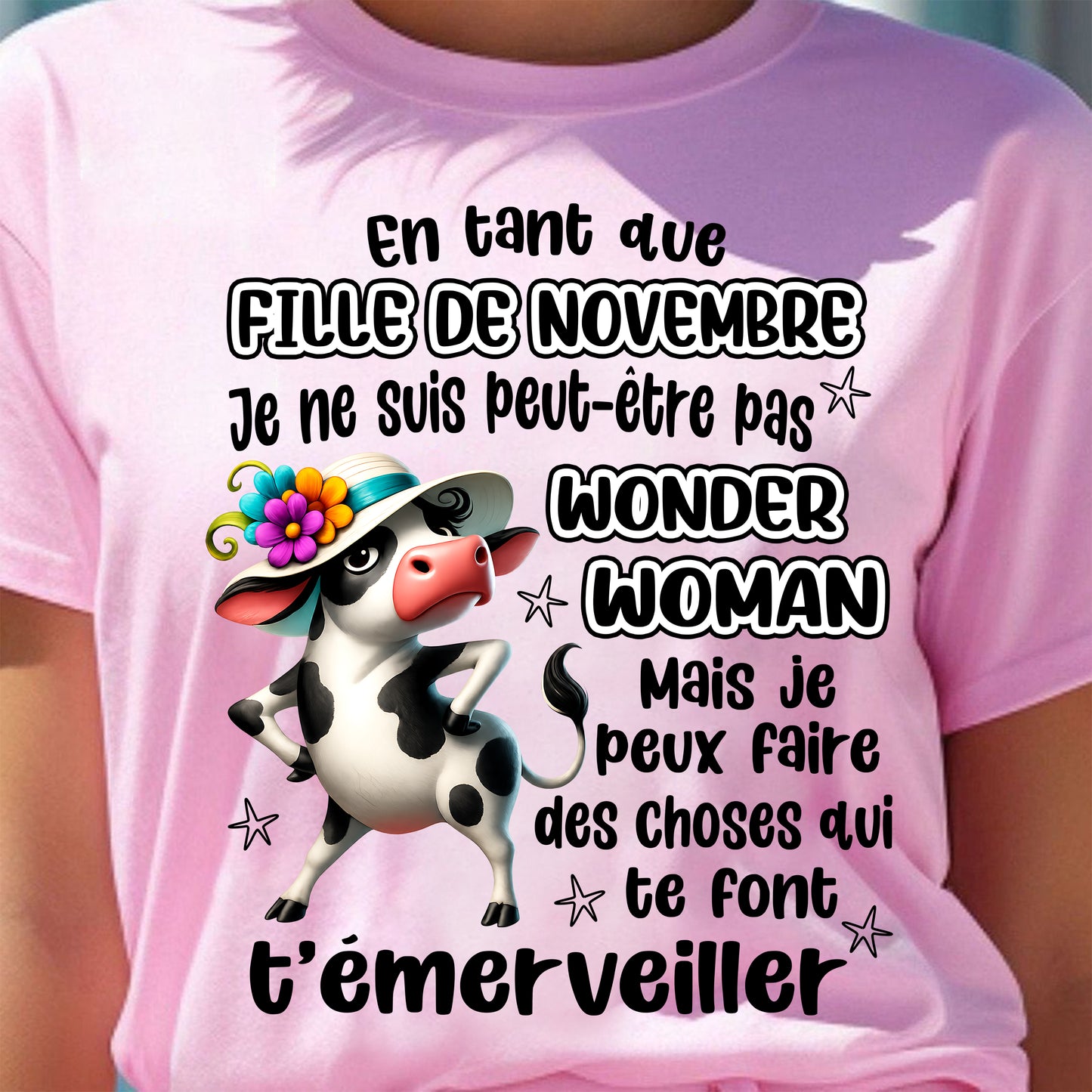NOVEMBRE SHIRT Je ne suis peut-être pas WONDER WOMAN - SNOW11 (SKU2605-39-11)