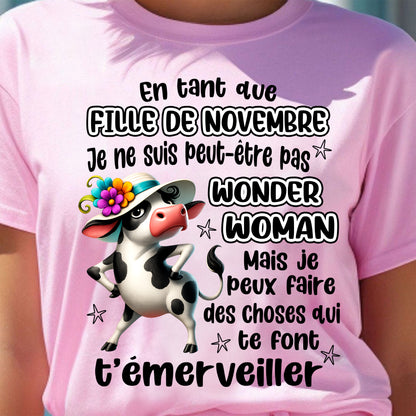 NOVEMBRE SHIRT Je ne suis peut-être pas WONDER WOMAN - SNOW11 (SKU2605-39-11)