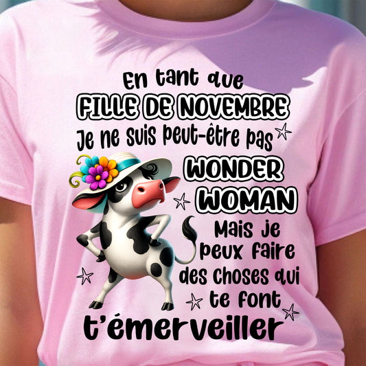 NOVEMBRE SHIRT Je ne suis peut-être pas WONDER WOMAN - SNOW11 (SKU2605-39-11)