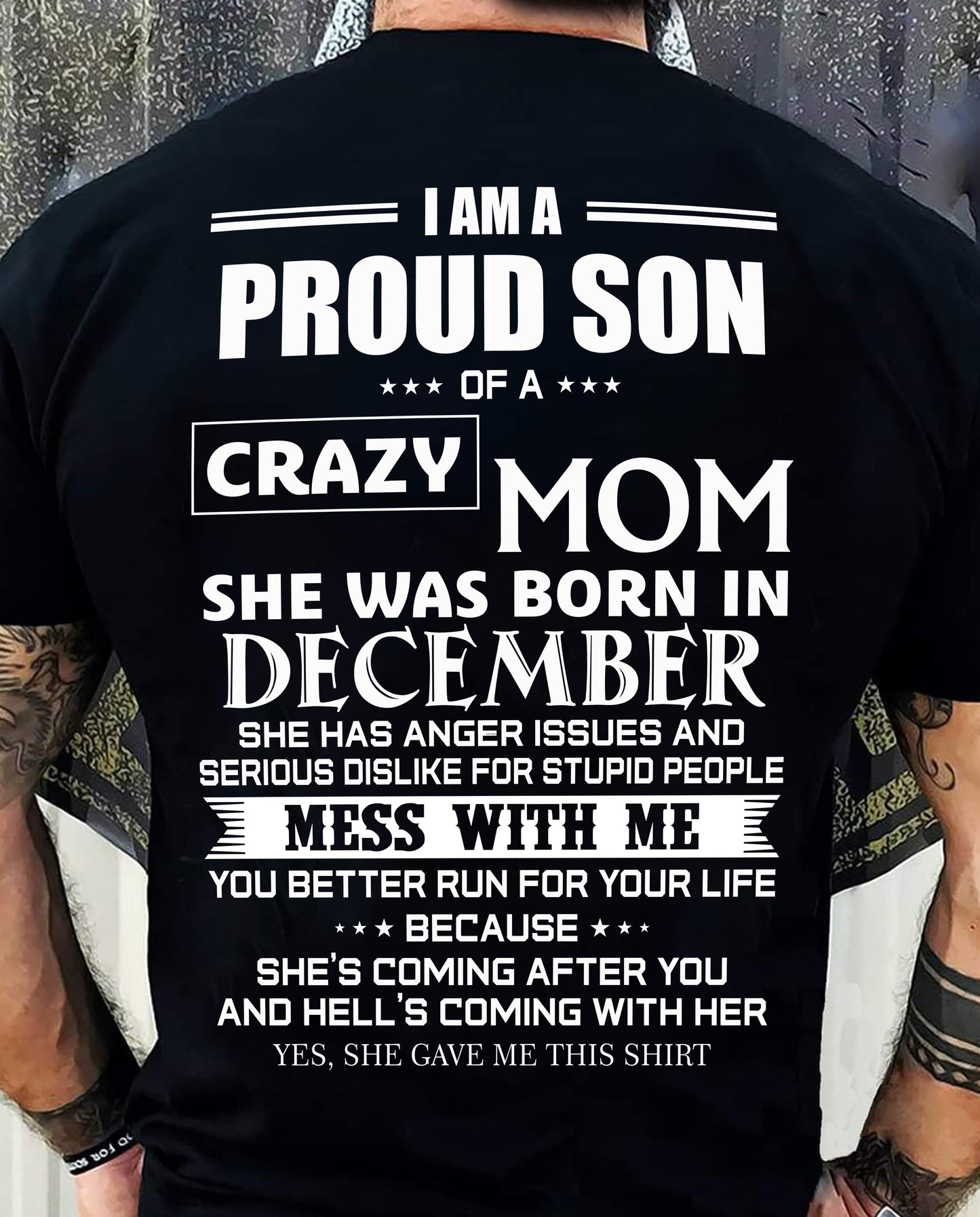 DECEMBER, I AM A PROUD SON OF A CRAZY MOM – SNOW MALE12 (SKU2602-69-12)