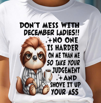 DECEMBER SHIRT NO ONE IS HARDER ON ME THAN ME - SNOW12 (SKU2605-195-12)