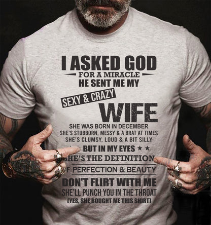 12, DECEMBER, SHE’S THE DEFINITION OF PERFECTION & BEAUTY – GIFT T SHIRT FROM WIFE FOR HUSBAND – SNOW MALE12 (SKU26T-01214-12)