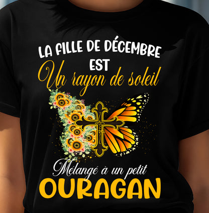 DÉCEMBRE SHIRT Un rayon de soleil Mélangé à un petit OURAGAN - SNOW12 (SKU2603-153-12)