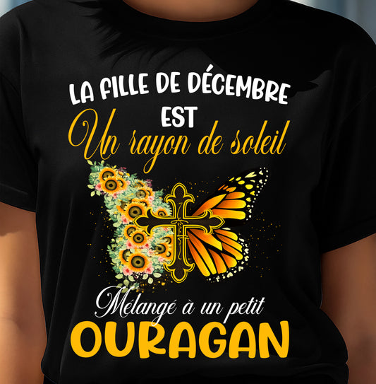 DÉCEMBRE SHIRT Un rayon de soleil Mélangé à un petit OURAGAN - SNOW12 (SKU2603-153-12)