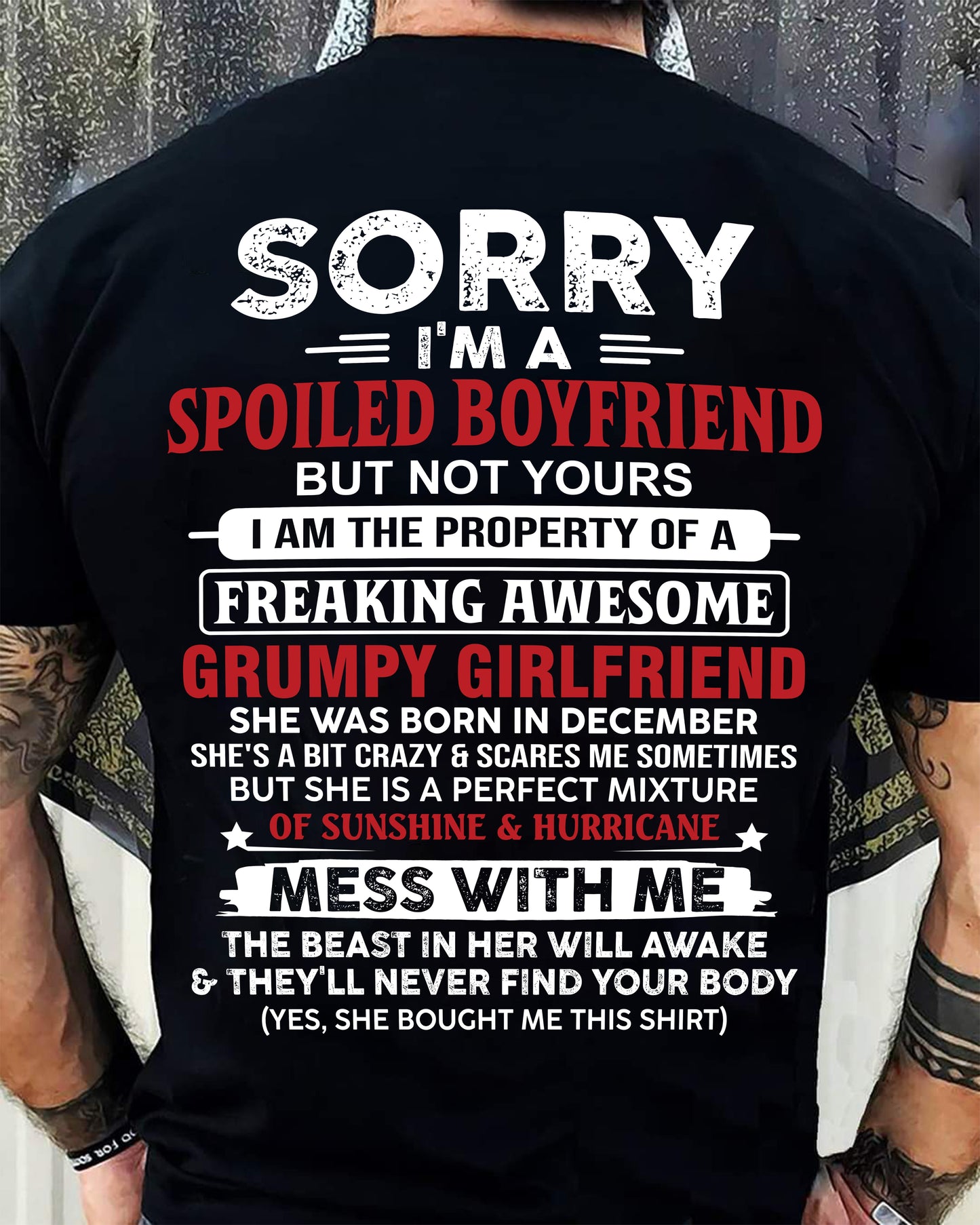 December - Spoiled Boyfriend - Perfect Gift From Girlfriend - SNOW12 (SKU11-18-12)