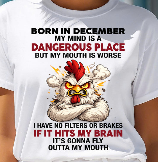 DECEMBER SHIRT, MY MIND IS A DANGEROUS PLACE - SNOW12 (SKU2605-114-12)