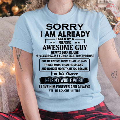 June - Awesome Guy - Perfect gift for your girlfriend or wife From Husband - SNOW06 (SKUT08-11-06)