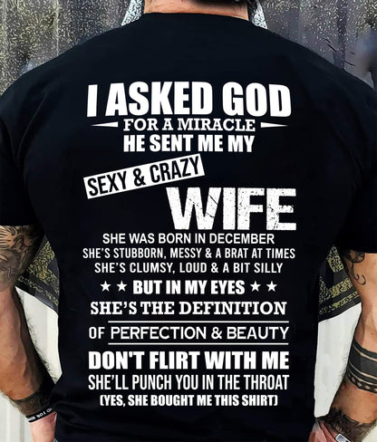DECEMBER, SHE’S THE DEFINITION OF PERFECTION & BEAUTY - GIFT SHIRT FROM WIFE - SNOW12 (SKU2606-339-12)