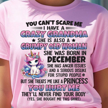 DECEMBER - YOU CAN'T SCARE ME - GIFT FROM GRANDMA - SNOW12 (SKU09-106-12)