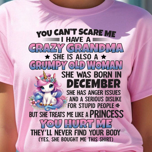 DECEMBER - YOU CAN'T SCARE ME - GIFT FROM GRANDMA - SNOW12 (SKU09-106-12)