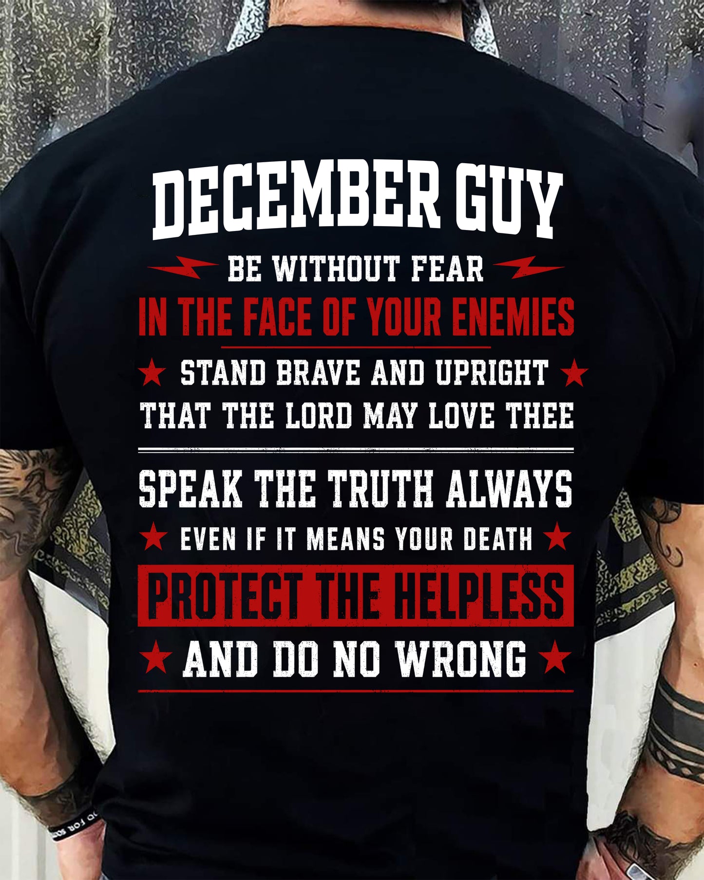 DECEMBER SHIRT, STAND BRAVE AND UPRIGHT - SNOW MALE12 (SKU2608-44-12)