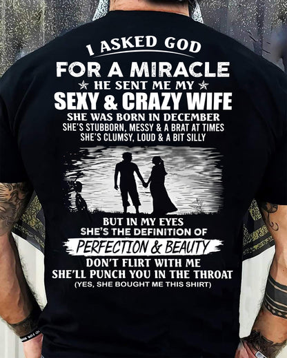 DECEMBER, SHE’S THE DEFINITION OF PERFECTION & BEAUTY - GIFT SHIRT FROM WIFE - SNOW12 (SKU2606-340-12)