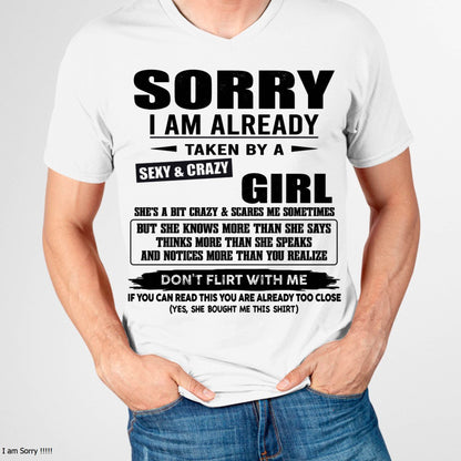 SORRY I AM ALREADY TAKEN BY A SEXY & CRAZY GIRL – SNOW MALE00(SKU26T-01163-00)
