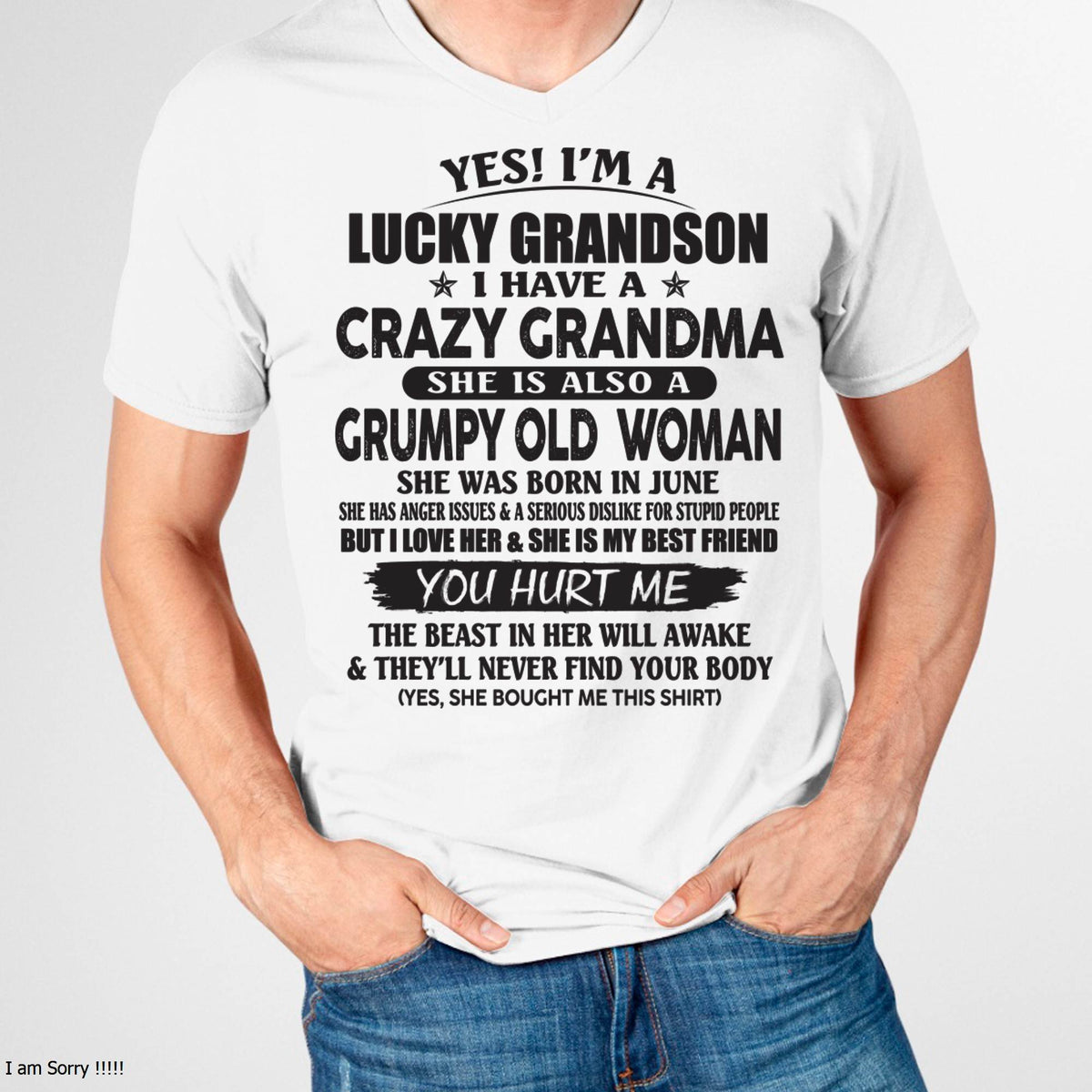 JUNE - LUCKY GRANDSON OF CRAZY GRANDMA -  FROM GRANDMA - snow06 (SKU10-173-06)