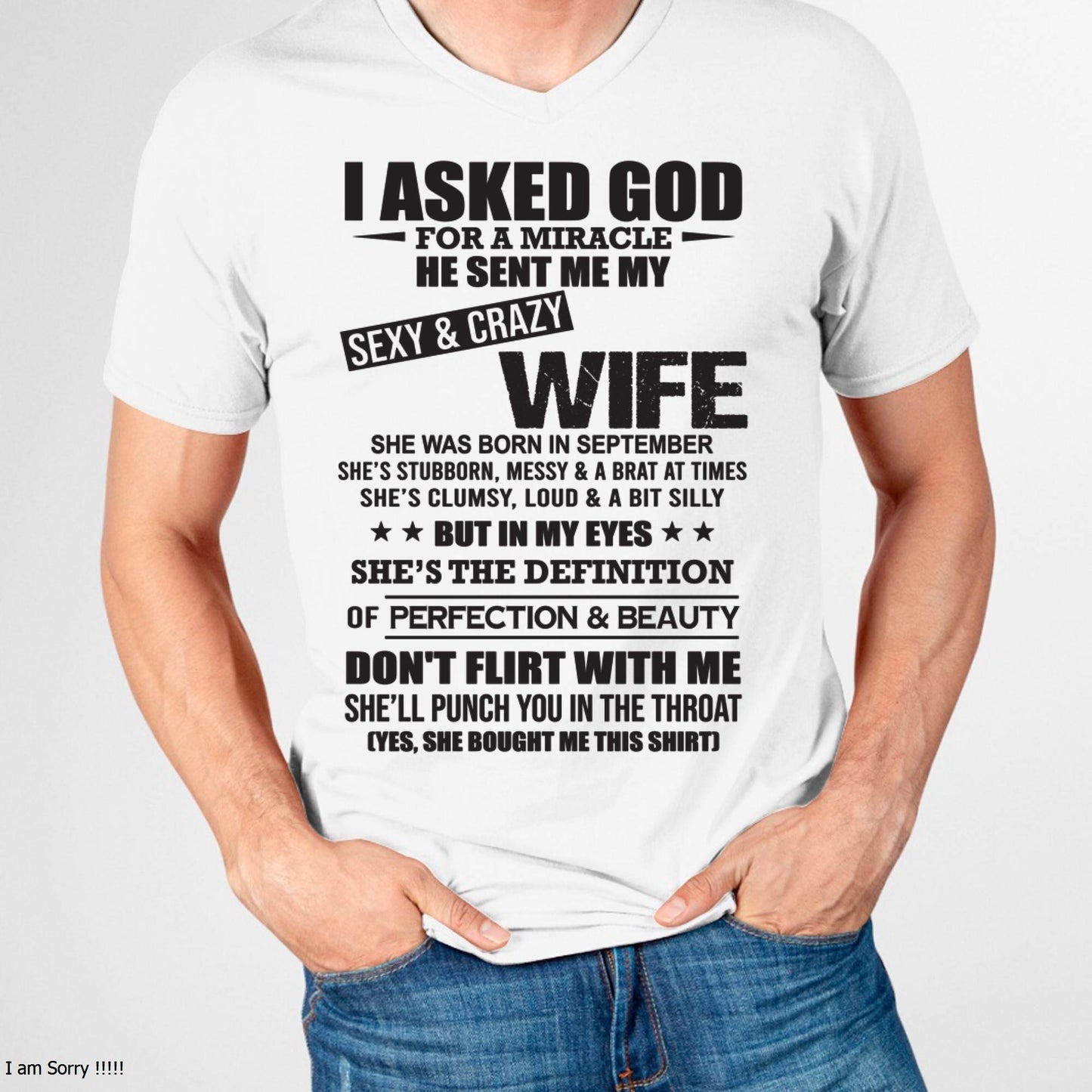 09, SEPTEMBER, SHE’S THE DEFINITION OF PERFECTION & BEAUTY – GIFT T SHIRT FROM WIFE FOR HUSBAND – SNOW MALE09 (SKU26T-01214-09)