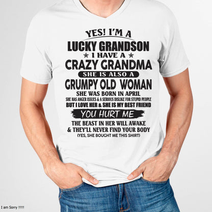 APRIL - LUCKY GRANDSON OF CRAZY GRANDMA -  FROM GRANDMA - SNOW04 (SKU10-173-04)