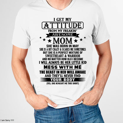 I WILL ALWAYS BE HER LITTLE BOY - GIFT T SHIRT FROM MOM TO SON - SNOW05 (SKU2603-159-05)