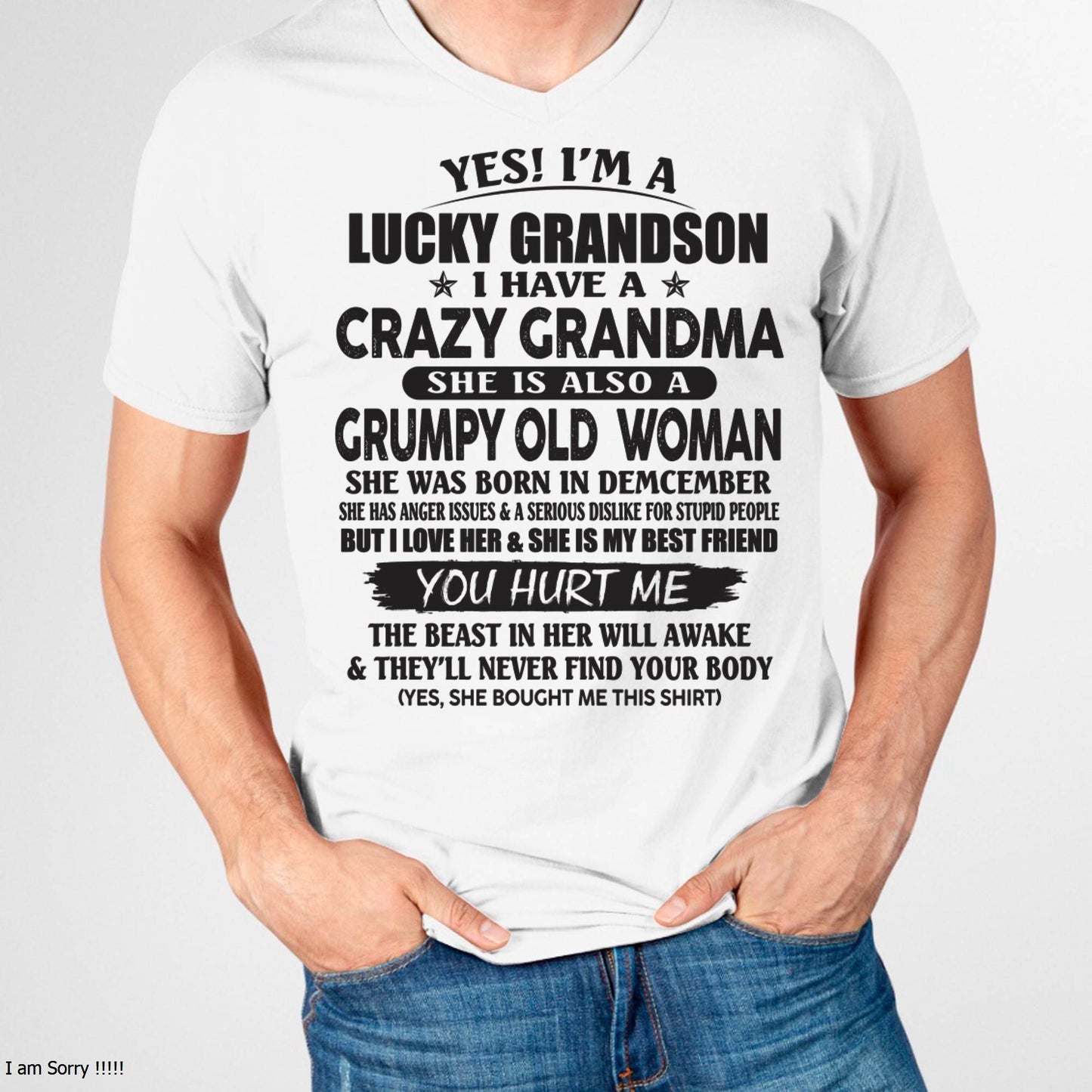 DECEMBER - LUCKY GRANDSON OF CRAZY GRANDMA -  FROM GRANDMA - SNOW12 (SKU10-173-12)