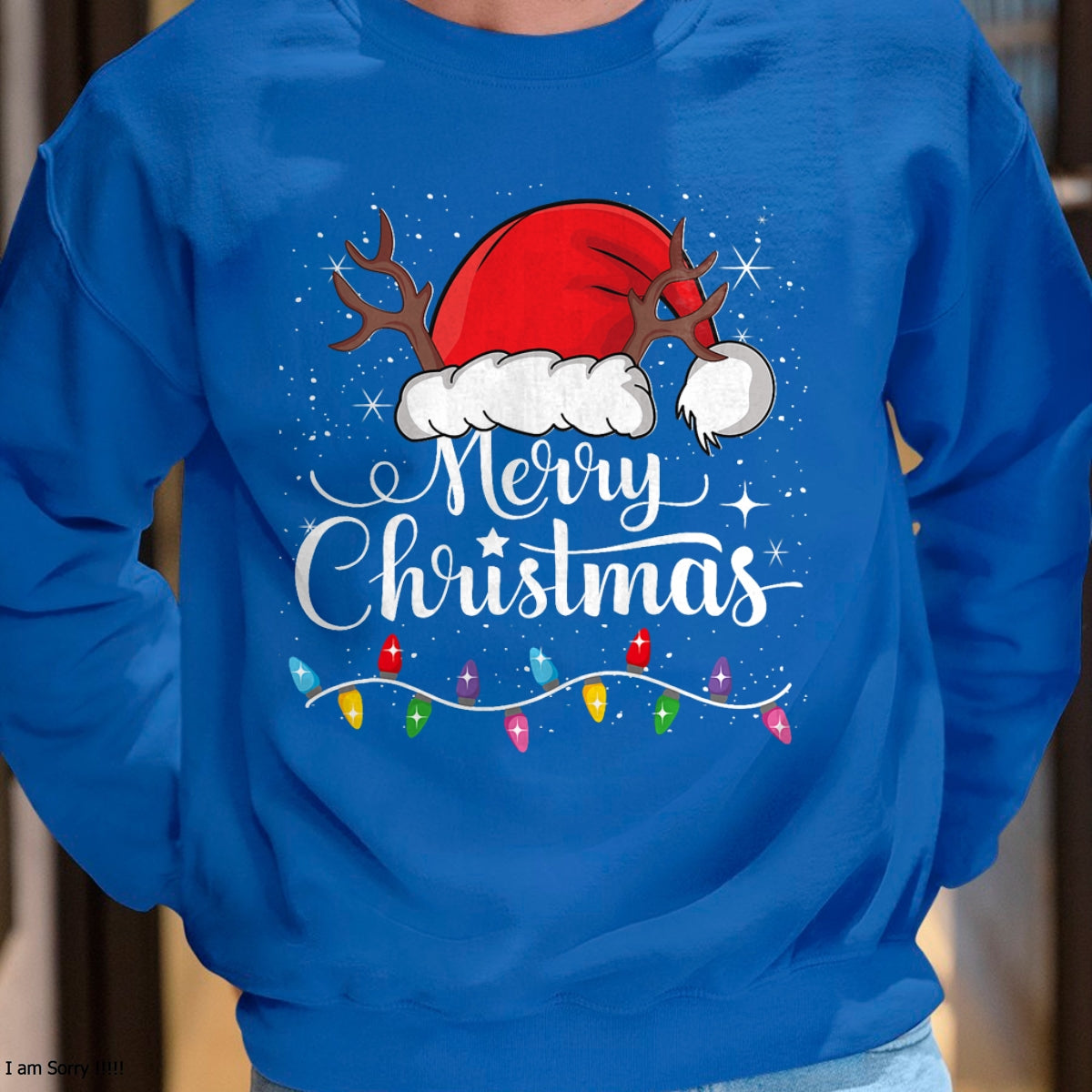 Merry Christmas Red Santa Hat Reindeer Xmas Family Men Women T-Shirt - Christmas Unisex T-Shirt/Hoodie/Sweatshirt - SNOW00