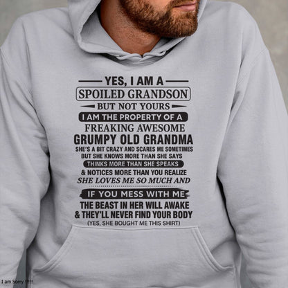 Yes I’m A Stubborn Grandson T-Shirt – Birthday Gift From Grandma / Woman - snow00 (SKU10-171-00)