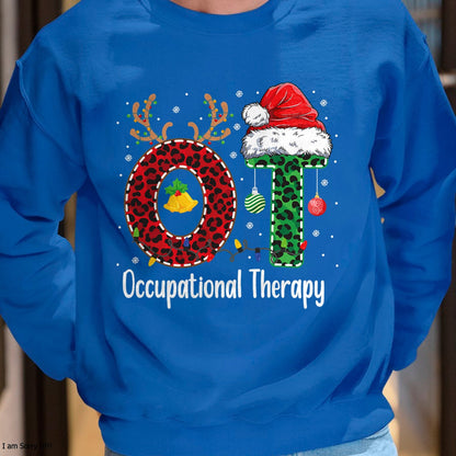Occupational Therapy Christmas santa hat OT Therapist T-Shirt - Christmas Unisex T-Shirt/Hoodie/Sweatshirt - SNOW00