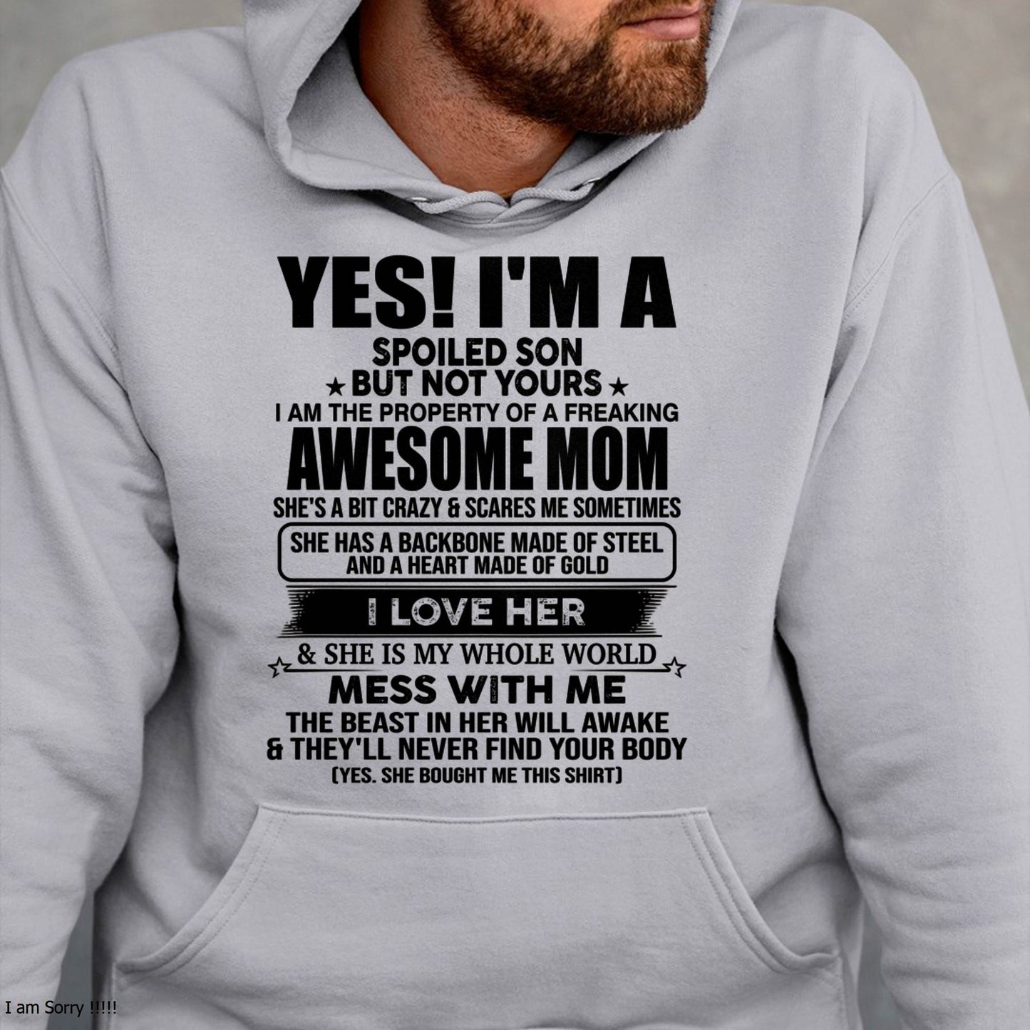 I AM THE PROPERTY OF A FREAKING AWESOME MOM - GIFT T SHIRT FROM MOM TO SON - SNOW00 (SKU2603-08-00)