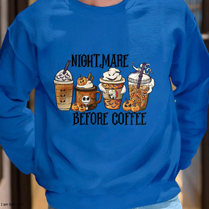 Nightmare Before Coffee Pumpkin Spice Halloween Costume T-Shirt - Christmas Unisex T-Shirt/Hoodie/Sweatshirt - SNOW00