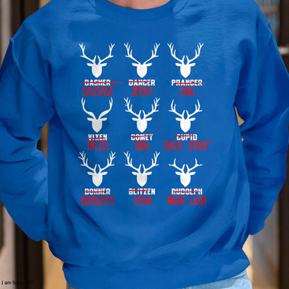 Funny Christmas Deer Hunters All of Santa's Reindeer design T-Shirt - Christmas Unisex T-Shirt/Hoodie/Sweatshirt - SNOW00
