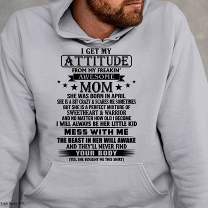 I WILL ALWAYS BE HER LITTLE BOY - GIFT T SHIRT FROM MOM TO SON - SNOW04 (SKU2603-159-04)