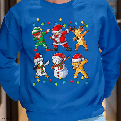 Dabbing Santa Elf Friends Christmas Boys Girls Men Xmas Dab T-Shirt - Christmas Unisex T-Shirt/Hoodie/Sweatshirt - SNOW00