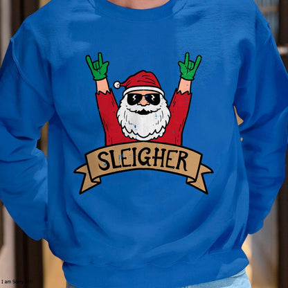 Christmas Sleigher Santa Rock Xmas Rocker Men Women Kids Boy T-Shirt - Christmas Unisex T-Shirt/Hoodie/Sweatshirt - SNOW00
