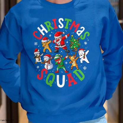 Christmas Squad Santa Dabbing Elf Family Matching Pajamas T-Shirt - Christmas Unisex T-Shirt/Hoodie/Sweatshirt - SNOW00