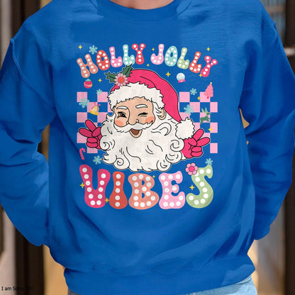 Groovy Cute Santa Claus Christmas Vibes Xmas Girls Womens T-Shirt - Christmas Unisex T-Shirt/Hoodie/Sweatshirt - SNOW00