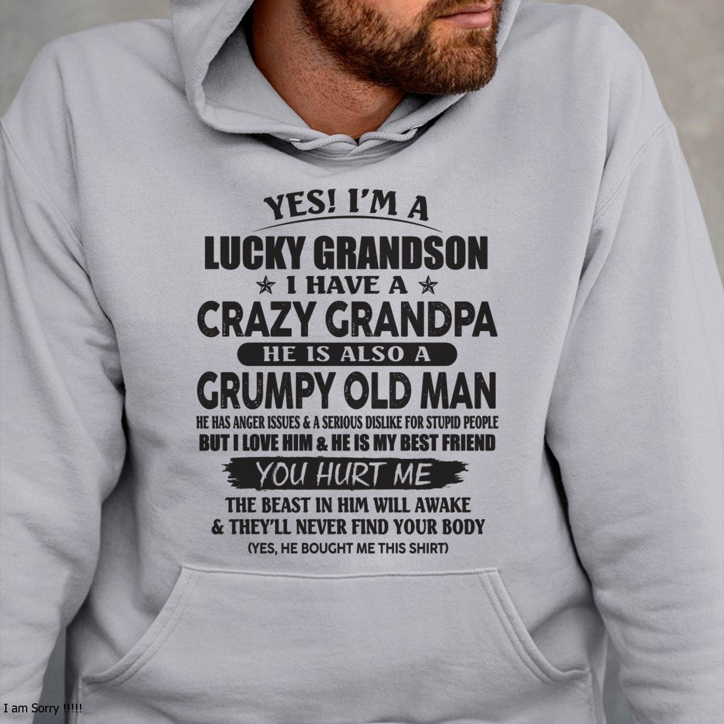 LUCKY GRANDSON OF CRAZY GRANDPA -  PERFECT GIFT FROM GRANDPA - SNOW00 (SKU12-145-00)
