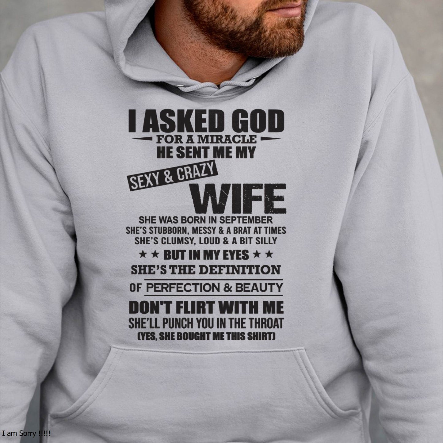 09, SEPTEMBER, SHE’S THE DEFINITION OF PERFECTION & BEAUTY – GIFT T SHIRT FROM WIFE FOR HUSBAND – SNOW MALE09 (SKU26T-01214-09)