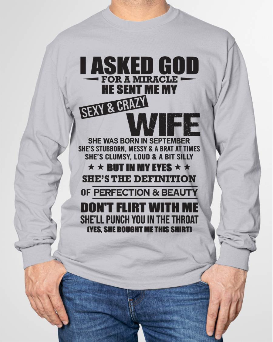 09, SEPTEMBER, SHE’S THE DEFINITION OF PERFECTION & BEAUTY – GIFT T SHIRT FROM WIFE FOR HUSBAND – SNOW MALE09 (SKU26T-01214-09)