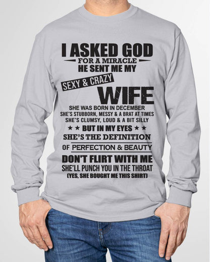 12, DECEMBER, SHE’S THE DEFINITION OF PERFECTION & BEAUTY – GIFT T SHIRT FROM WIFE FOR HUSBAND – SNOW MALE12 (SKU26T-01214-12)