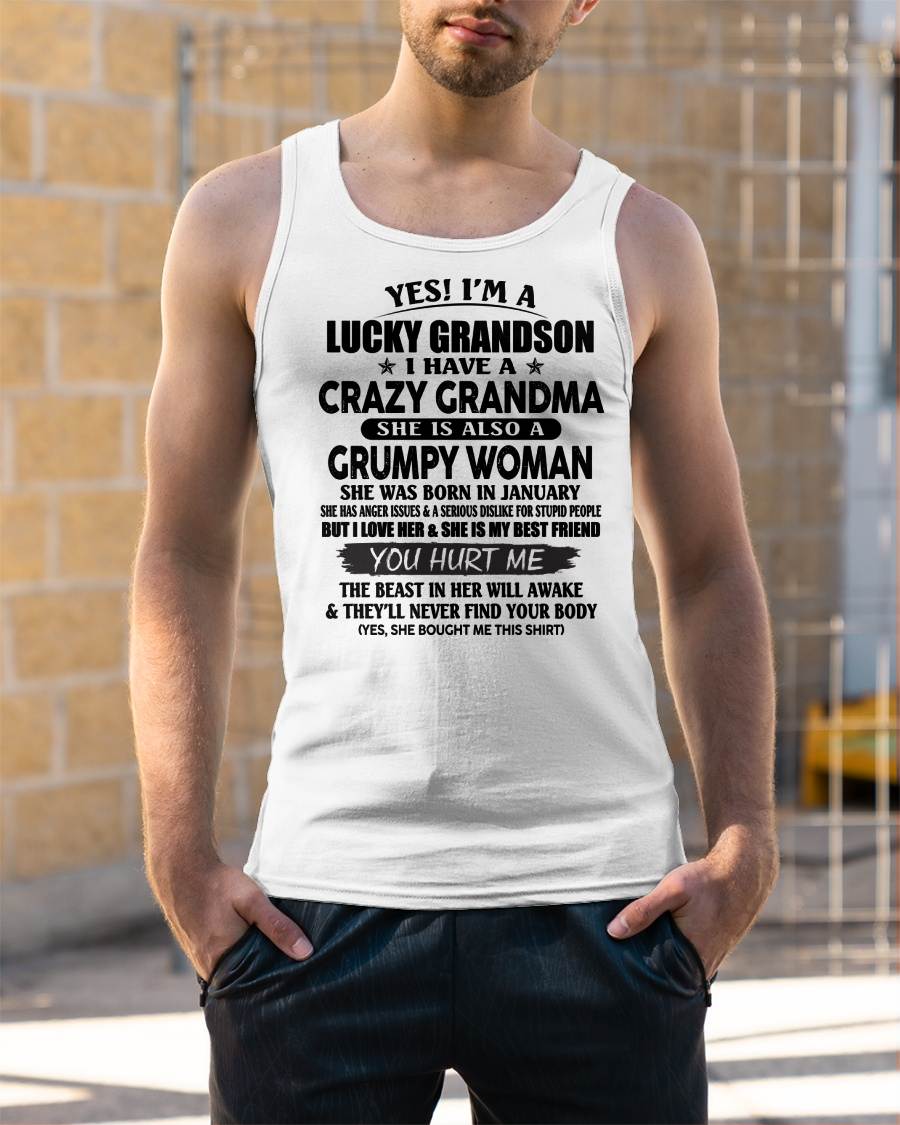 JANUARY - LUCKY GRANDSON OF CRAZY GRANDMA -  PERFECT GIFT FROM GRANDMA - snow01 (SKU12-113-01)