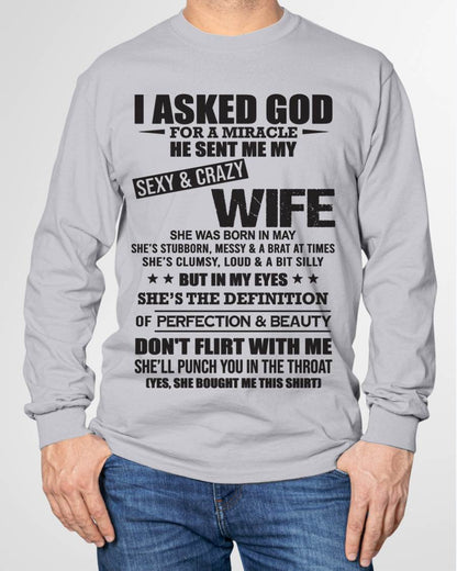 05, MAY, SHE’S THE DEFINITION OF PERFECTION & BEAUTY – GIFT T SHIRT FROM WIFE FOR HUSBAND – SNOW MALE05 (SKU26T-01214-05)