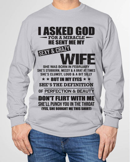 02, FEBRUARY, SHE’S THE DEFINITION OF PERFECTION & BEAUTY – GIFT T SHIRT FROM WIFE FOR HUSBAND – SNOW MALE02 (SKU26T-01214-02)