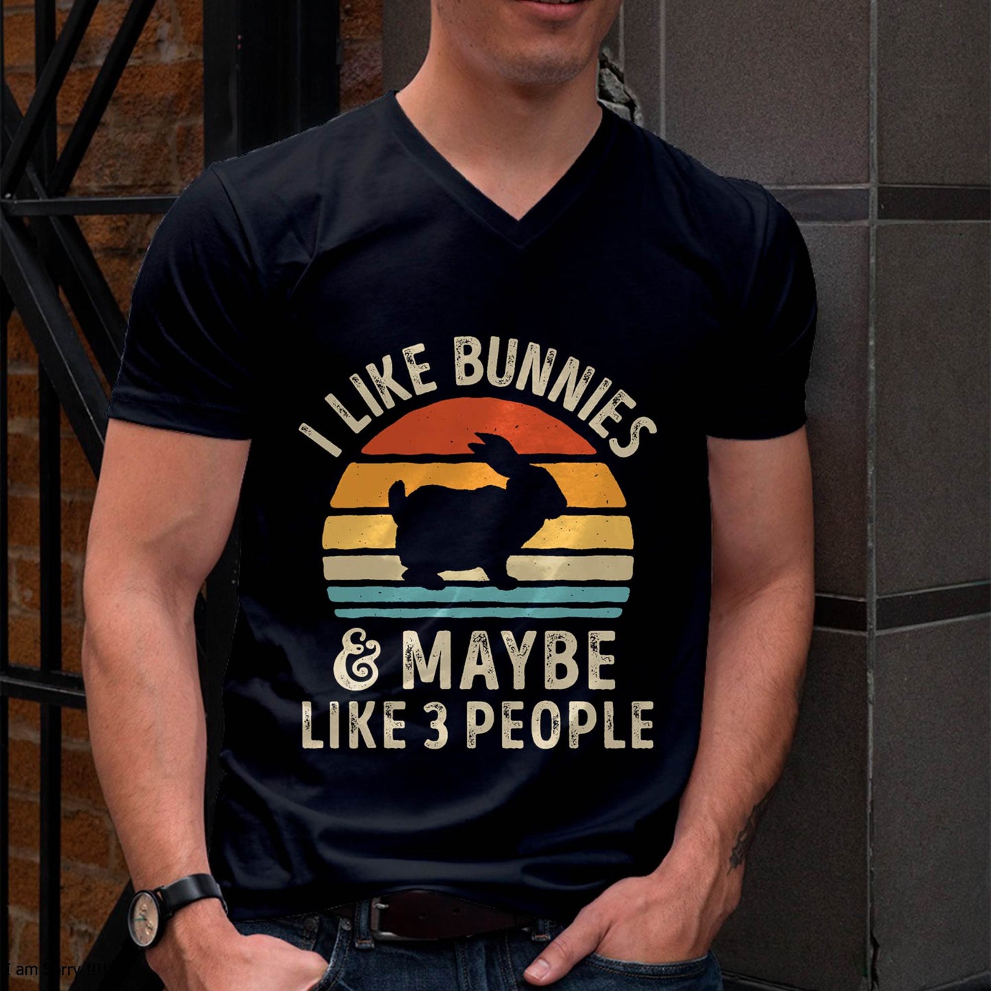 Like Bunnies And Maybe Like 3 People Bunny Rabbit Retro T-Shirt