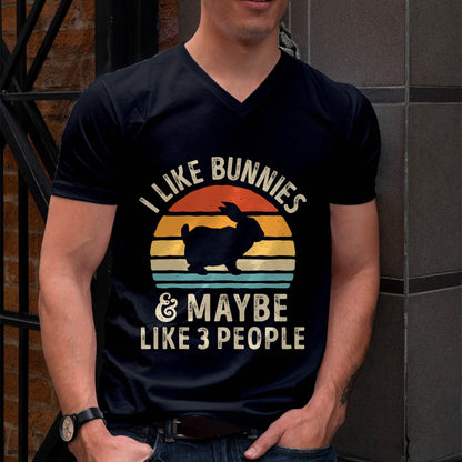 Like Bunnies And Maybe Like 3 People Bunny Rabbit Retro T-Shirt