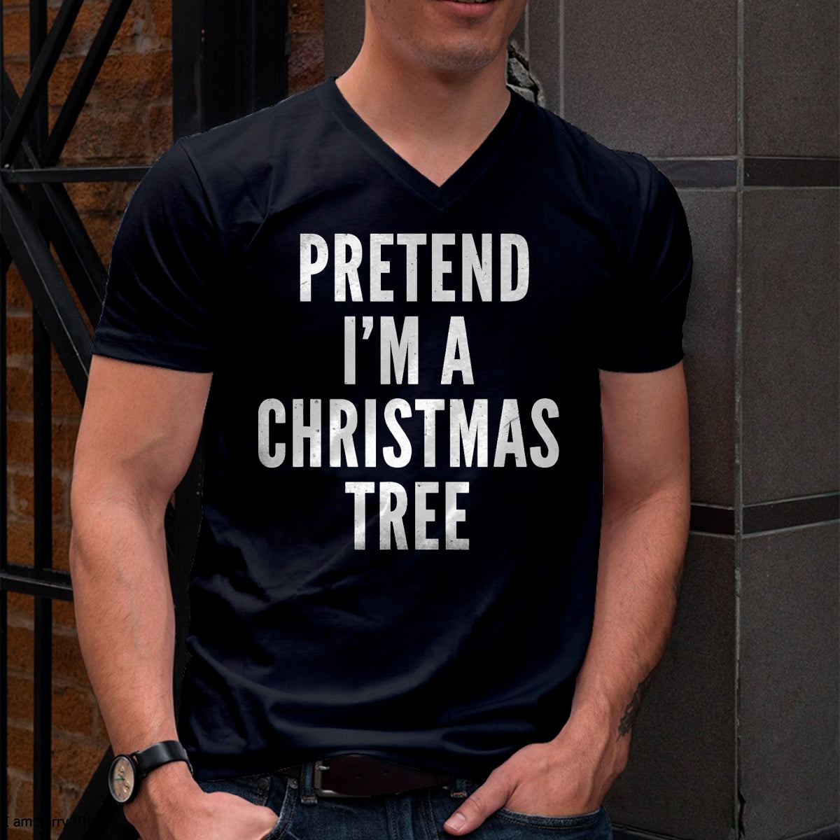 Funny Pretend Im A Christmas Tree Adult Christmas Costume T-Shirt - Christmas Unisex T-Shirt/Hoodie/Sweatshirt - SNOW00