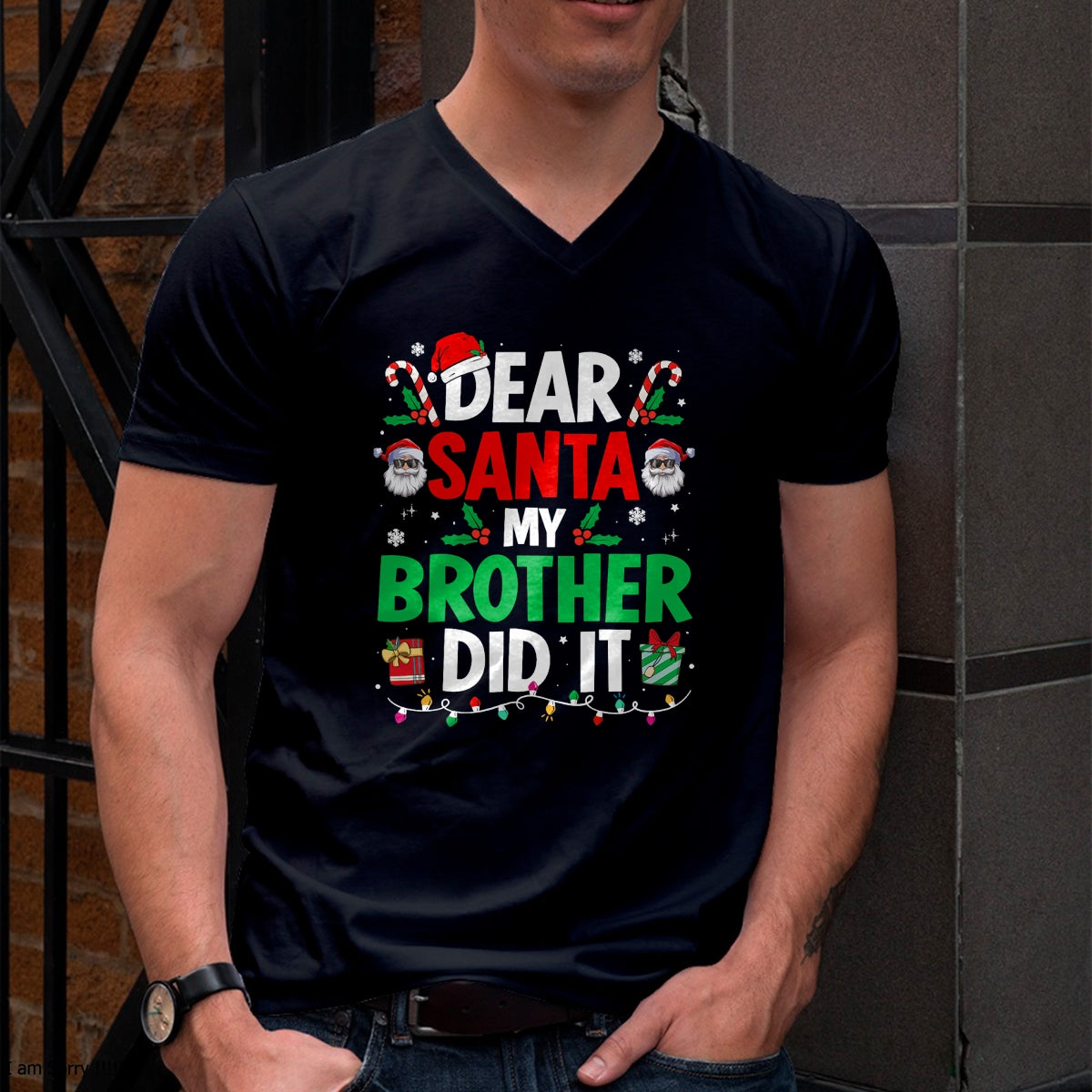 Dear Santa My Brother Did It Funny Christmas Boys Girls Kids T-Shirt - Christmas Unisex T-Shirt/Hoodie/Sweatshirt - SNOW00