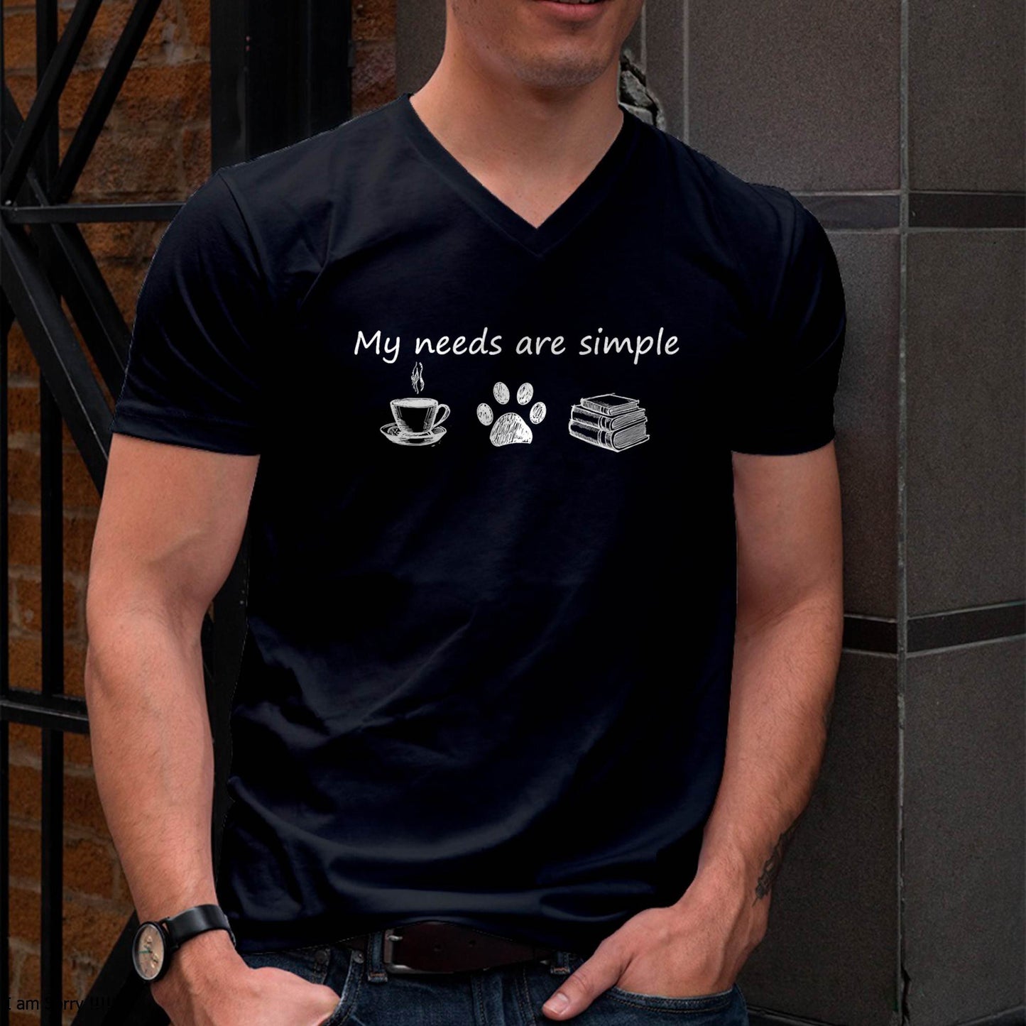 Book T Shirt Funny Coffee Dog Book Gift T-Shirt T-Shirt