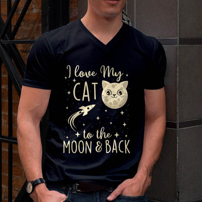 I Love My Cat To The Moon & Back - Rocket Cat Lover T-Shirt