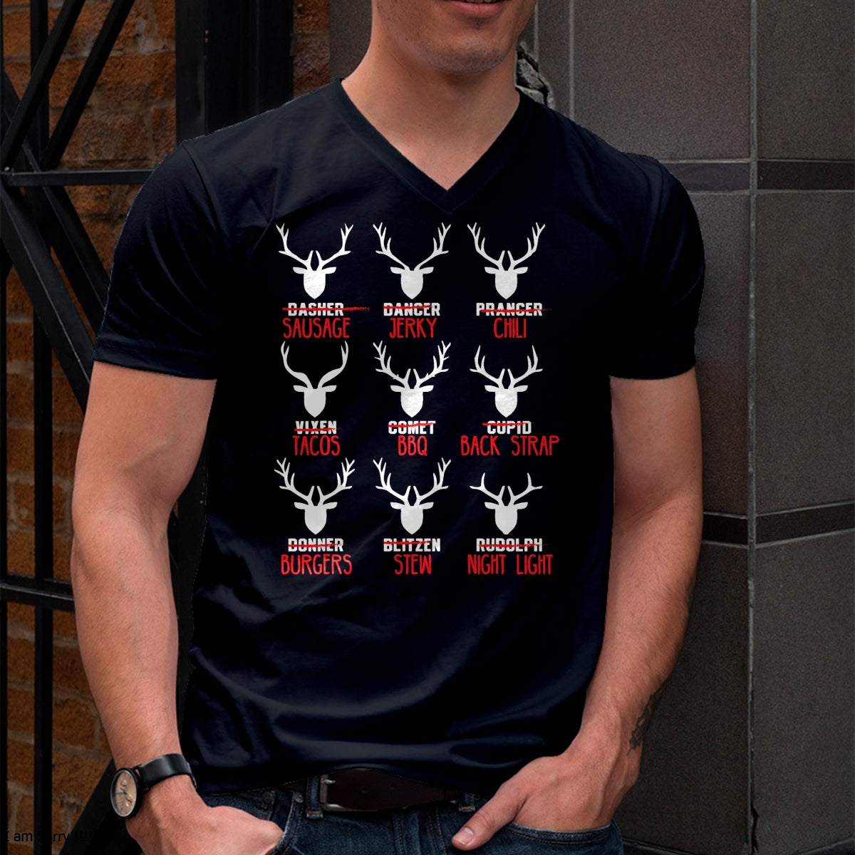 Funny Christmas Deer Hunters All of Santa's Reindeer design T-Shirt - Christmas Unisex T-Shirt/Hoodie/Sweatshirt - SNOW00