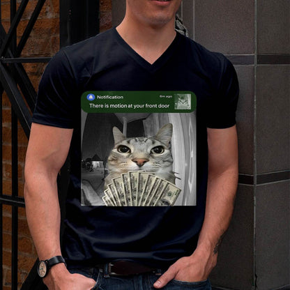 There is Motion at Your Front Door Funny Cat Motion Meme T-Shirt